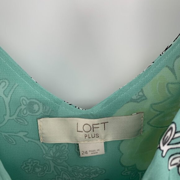 LOFT Top Floral Print Sleeveless V Neck Button Cami Tank Strappy - Picture 3 of 11